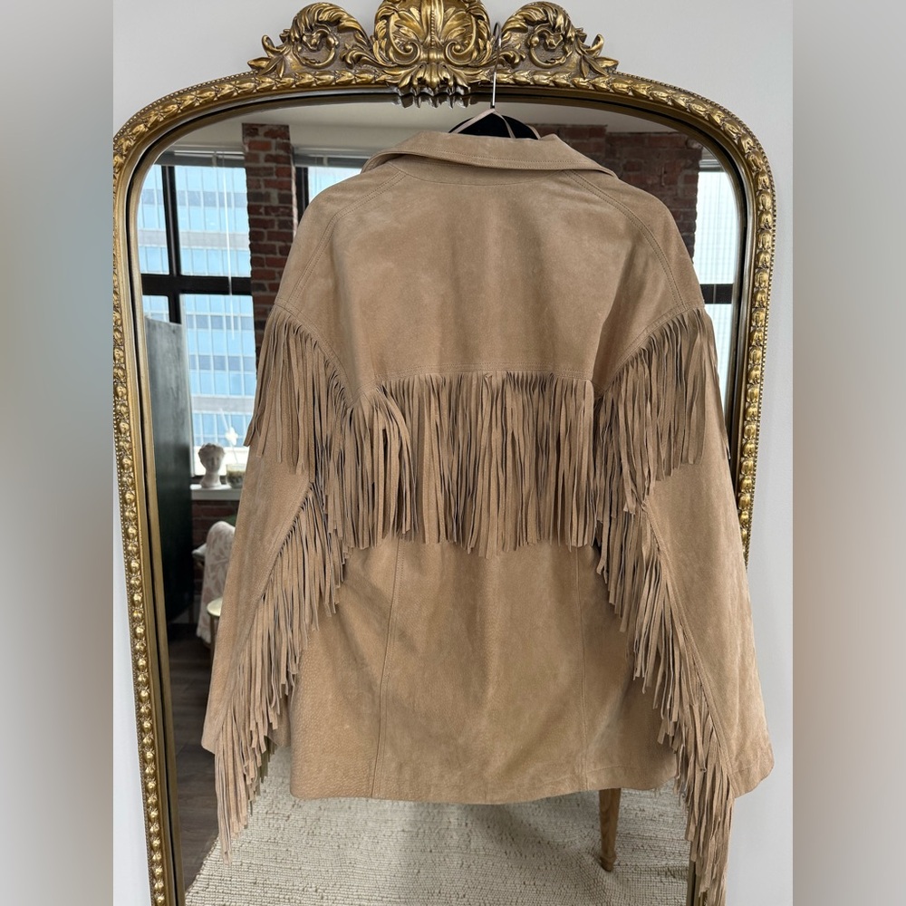 Zara Beige Leather Jacket - Picture 3 of 6